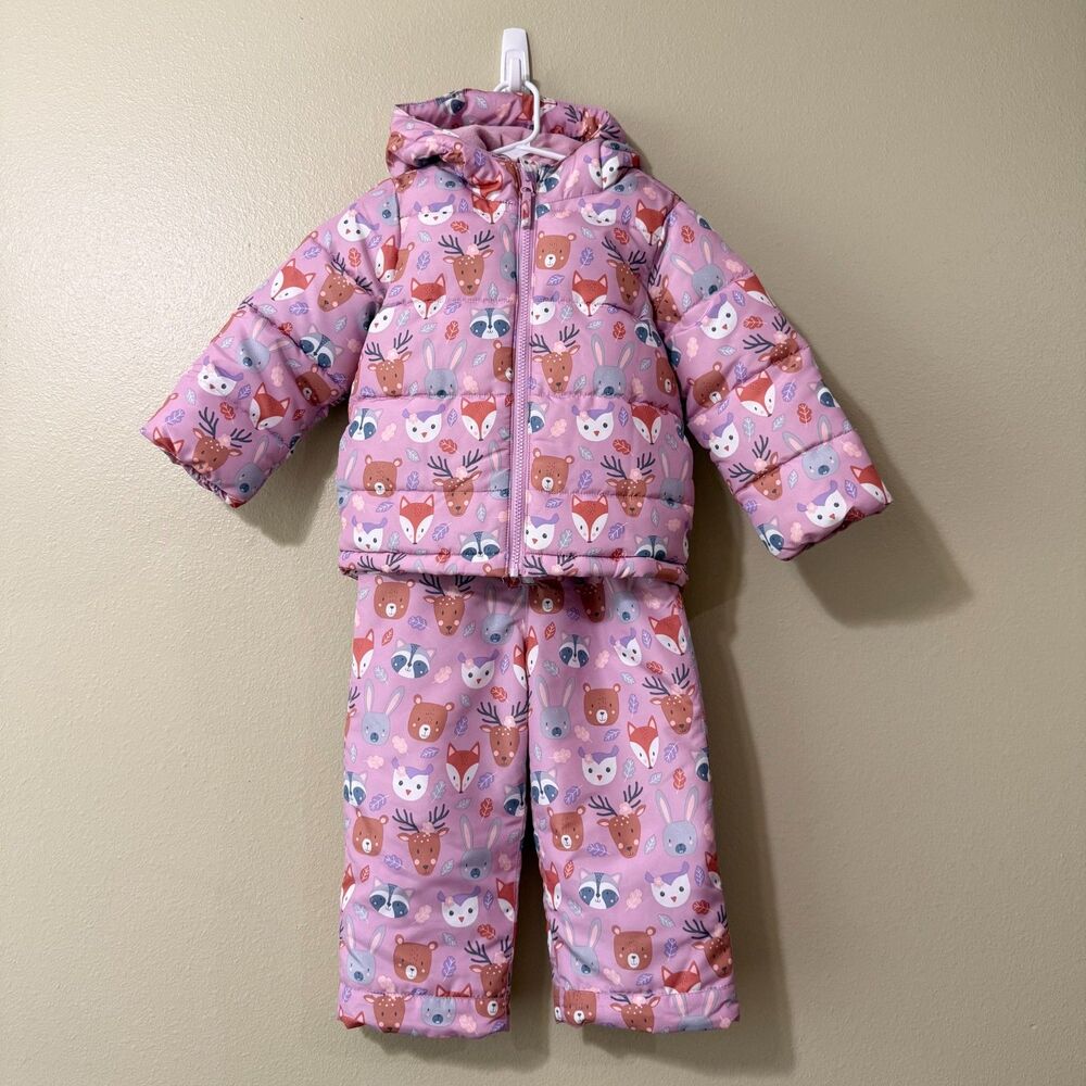 The Children's Place Toddler Girls Woodland Animal 2-Piece Snow Set Size 3T